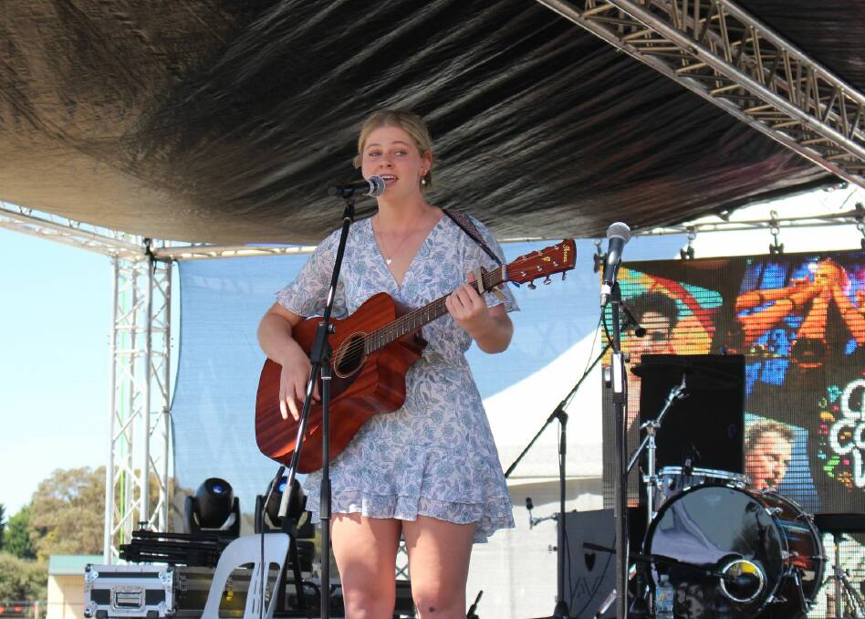Harriet Lowe strutted her stuff on stage. She won the junior prize in the busking competition. Picture supplied.