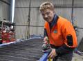 Joe Cramp at work in Goulburn firm, Fabworx Steel Supplies and Fabrication. In September he will compete in the WorldSkills International Competition in France. Picture by Louise Thrower.