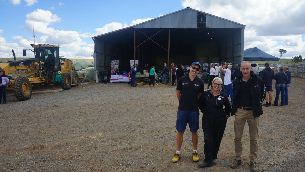 Justin Borevitz from the Australian National University, AAC chief executive Jo Marshall and Mark Spessot from XAG Drones at the AgTech day held at the Australian Agricultural Centre. Picture supplied.