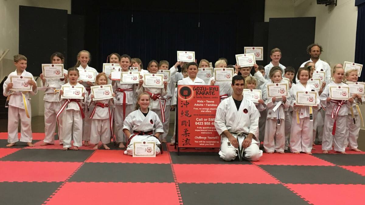 AWARDS: Sensei David Lambert with the Crookwell Karate students.