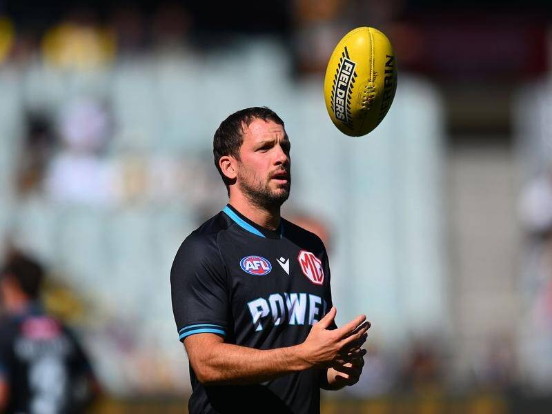 Travis Boak should be fit to return from injury for Port Adelaide in the big match with Collingwood. (Morgan Hancock/AAP PHOTOS)