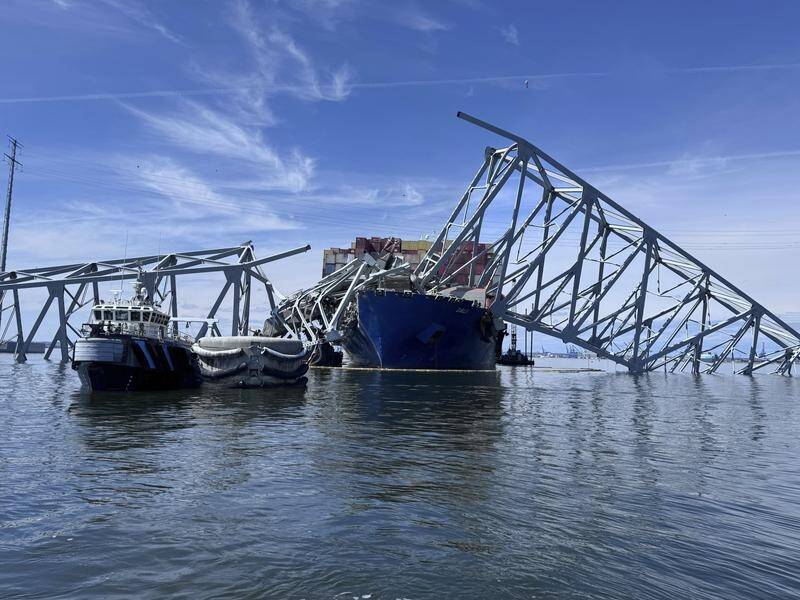 FILE - The Francis Scott Key Bridge collapsed after it was rammed by a container ship on March 26. (AP PHOTO)
