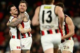 St Kilda have claimed three wins in the last month to give Saints fans hope for 2025. Photo: Rob Prezioso/AAP PHOTOS